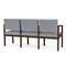 Lesro 3 Seat Tandem Seating W/ No Center Arms, 65 in W 26 in L 31.5 in H, Lenox Series LW3101 - alternate 3